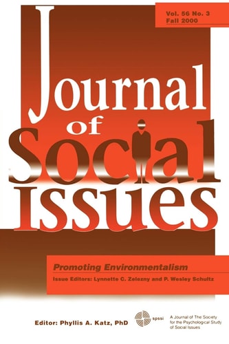 Volume 56 of Journal of Social Issues Journal of Social Issues, Promoting Environmentalism