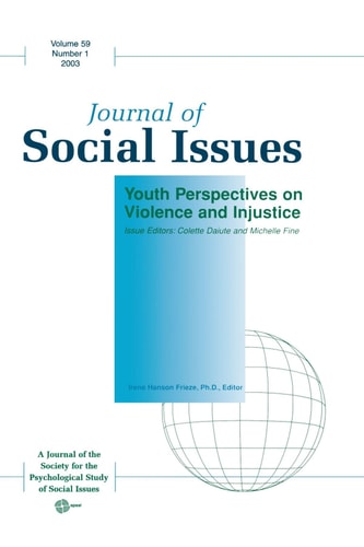 Journal of Social Issues, Youth Perspectives on Violence and Injustice