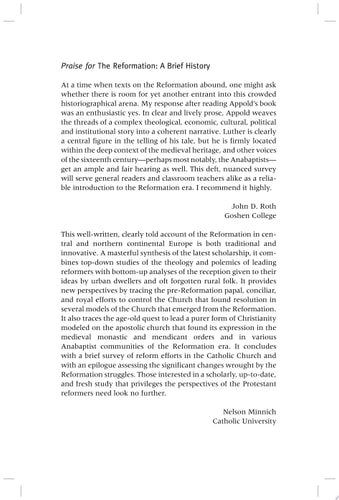 The Reformation A Brief History