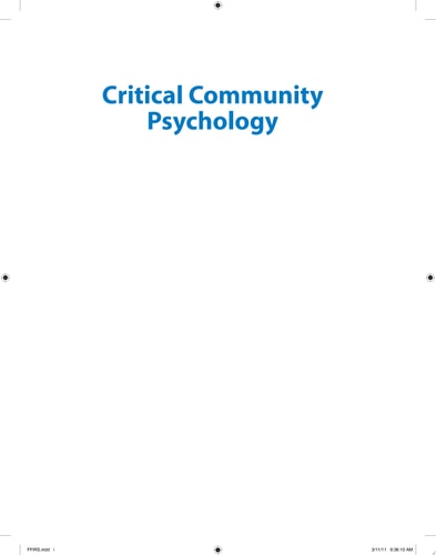 Critical Community Psychology