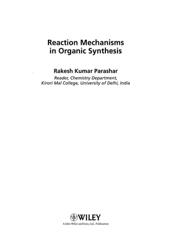 Reaction Mechanisms in Organic Synthesis