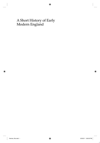A Short History of Early Modern England British Literature in Context
