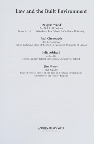 Law and the Built Environment