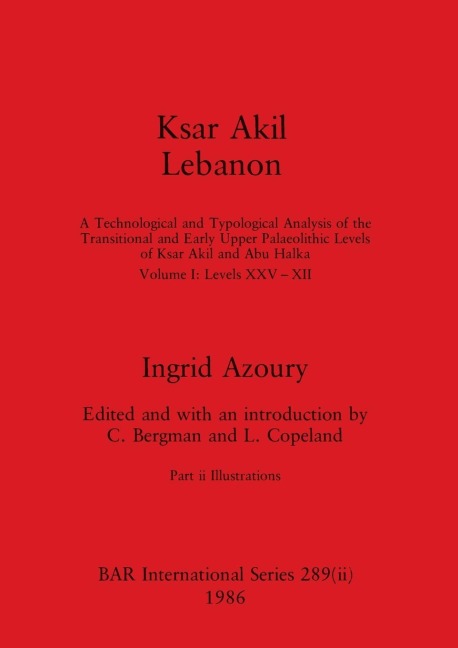 Ksar Akil Lebanon, Part ii: A Technological and Typological Analysis of the Transitional and Early Upper Palaeolithic Levels of Ksar Akil and Abu Halka: Volume I-Levels XXV-XII. Part ii-Illustrations