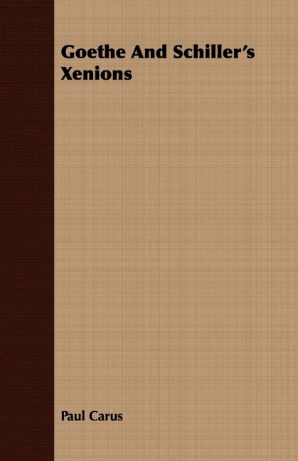 Goethe And Schillers Xenions