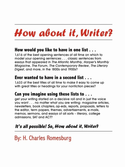 How about it, Writer?