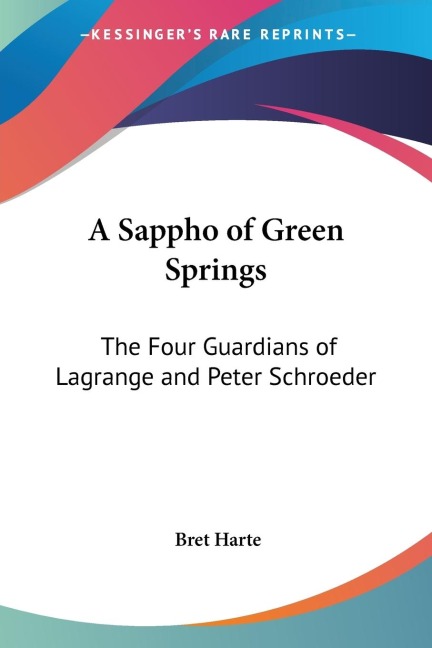 A Sappho of Green Springs: The Four Guardians of Lagrange and Peter Schroeder