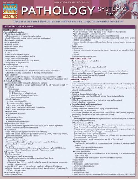 Pathology: Systemic 1: Quickstudy Laminated Reference Guide