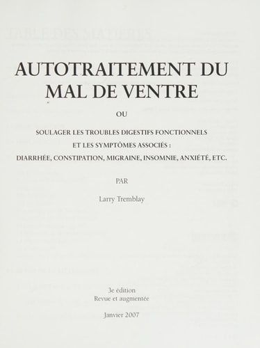 Autotraitement du Mal de Ventre