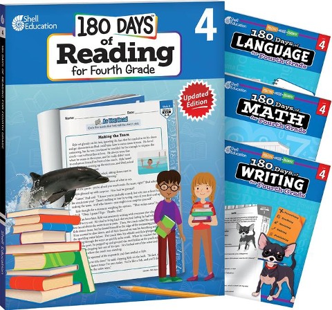 180 Days(tm) Reading, Math, Writing, & Language for Grade 4: 4-Book Set: Practice, Assess, Diagnose