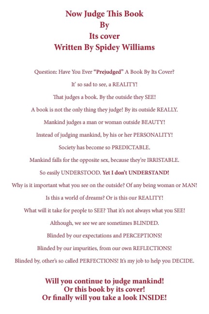 Now Judge This Book By Its Cover