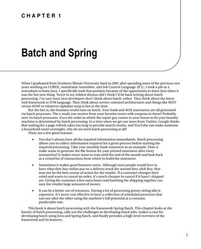 Pro Spring Batch