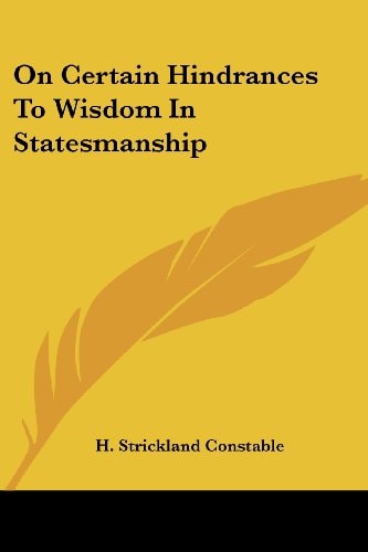 On Certain Hindrances To Wisdom In Statesmanship