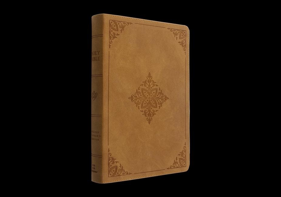 ESV Large Print Bible (Trutone, Nubuck Caramel, Fleur-De-Lis Design)