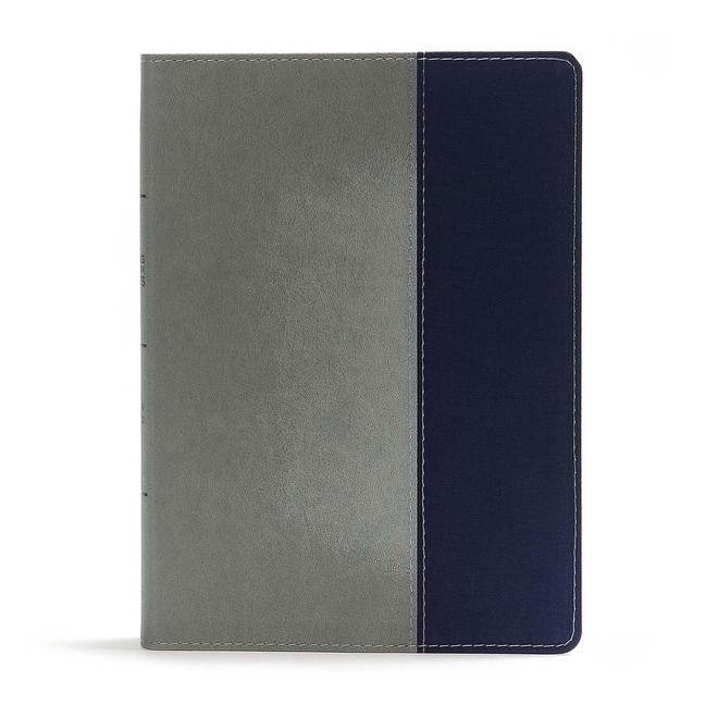 CSB Apologetics Study Bible for Students, Gray/Navy Leathertouch: Black Letter, Teens, Study Notes and Commentary, Ribbon Marker, Sewn Binding, Easy-To-Read Bible Serif Type