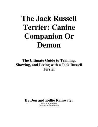The Jack Russell Terrier Canine Companion Or Demon Dog