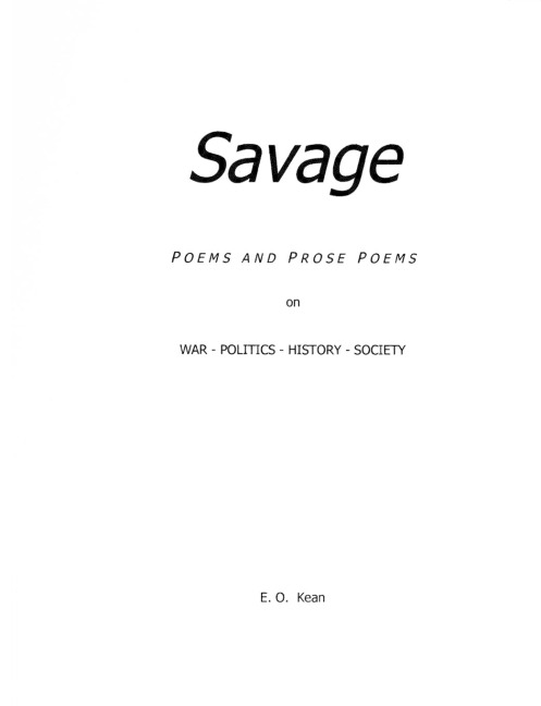 SAVAGE: Poems & Prose Poems