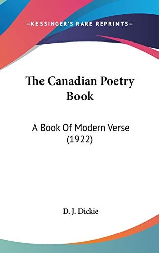 The Canadian Poetry Book A Book Of Modern Verse (1922)