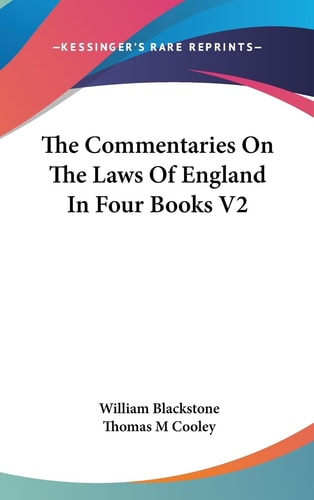 The Commentaries on the Laws of England in Four Books V2