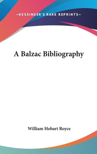 A Balzac Bibliography