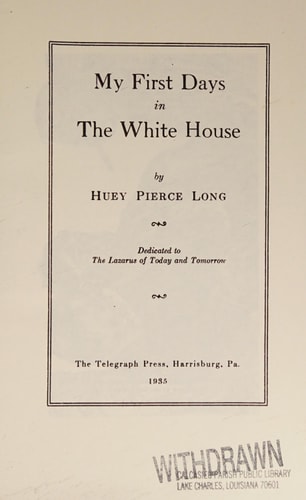 My First Days in the White House