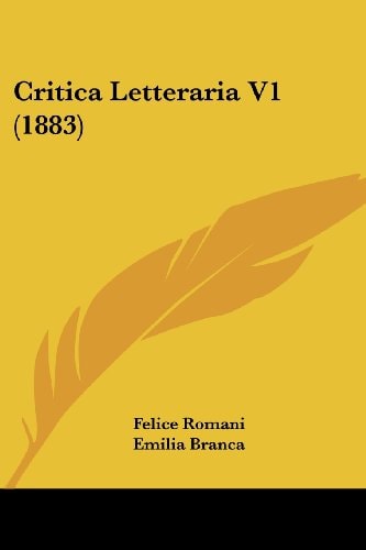 Critica Letteraria V1 (1883)
