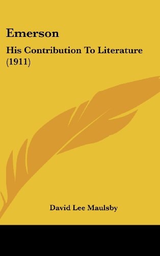 Emerson His Contribution To Literature (1911)
