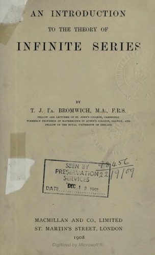 An Introduction To The Theory Of Infinite Series (1908)