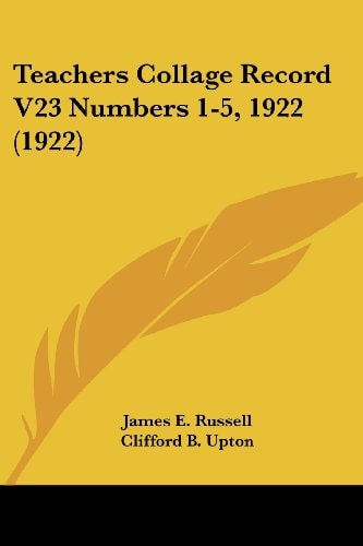Teachers Collage Record V23 Numbers 1-5, 1922 (1922)