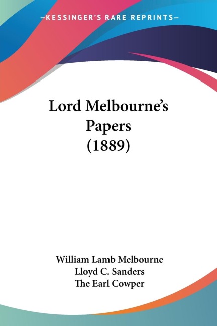 Lord Melbournes Papers (1889)