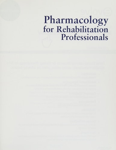 Pharmacology for Rehabilitation Professionals