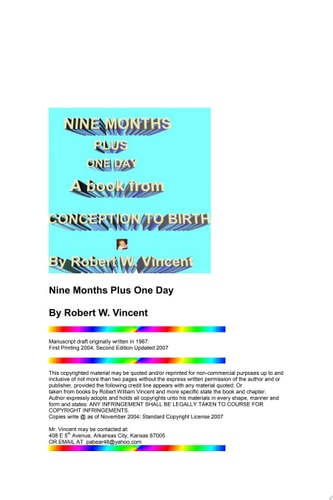 Nine Months Plus One Day By Robert William Vincent