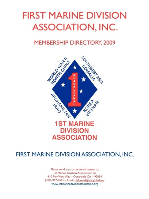 First Marine Division Association, Inc.: Membership Directory, 2009
