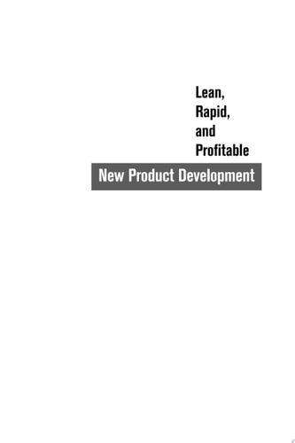 Lean, Rapid and Profitable New Product Development