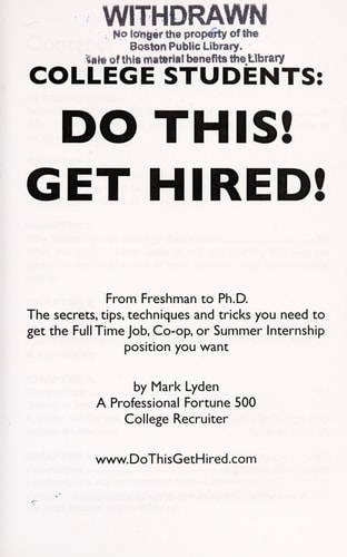 College Students: Do This, Get Hired