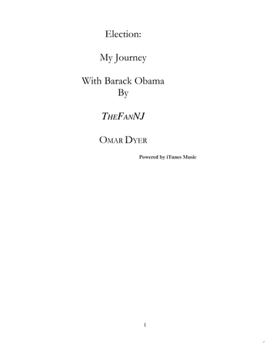 Election : My Ride With Barack Obama