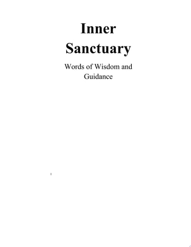 Inner Sanctuary Words of Wisdom and Guidance