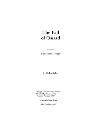 The Fall of Ossard The Ossard Series, #1