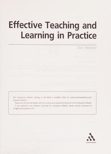 Effective Teaching and Learning in Practice