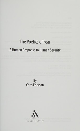 The Poetics of Fear A Human Response to Human Security