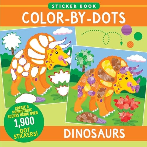 COLOR-BY-DOTS STICKER BOOK - DINOSAURS (USE OVER 1,900 DOT STICKERS TO CREATE 9 INCREDIBLE SCENES).