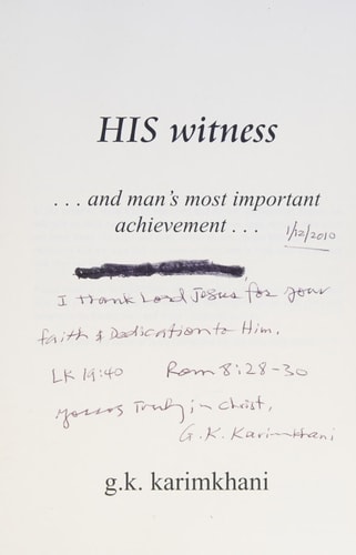 HIS Witness ... and Man's Most Important Achievement ...