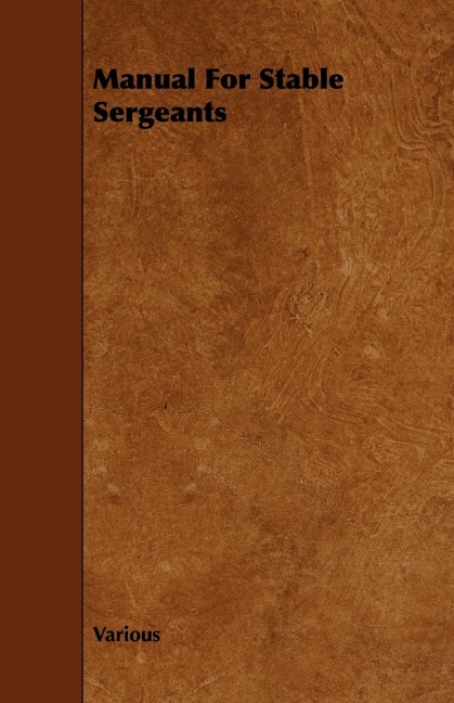 Manual for Stable Sergeants