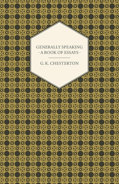 Generally Speaking - A Book of Essays