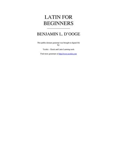 Latin for Beginners Centurion Edition