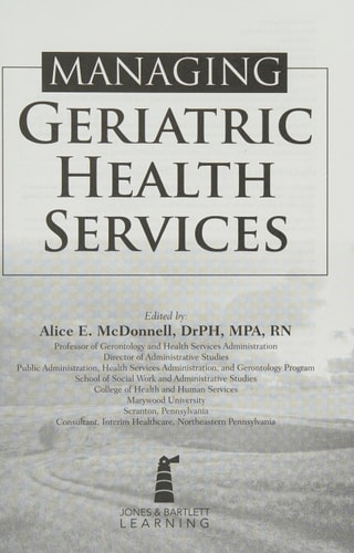 Managing Geriatric Health Services