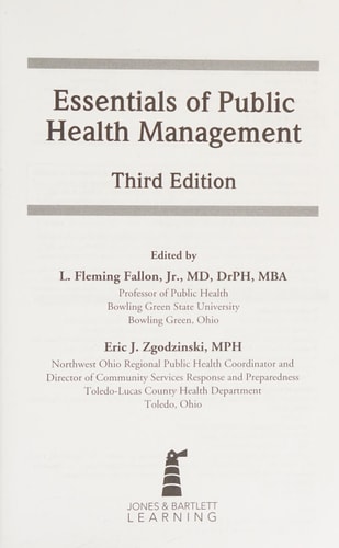 Essentials of Public Health Management