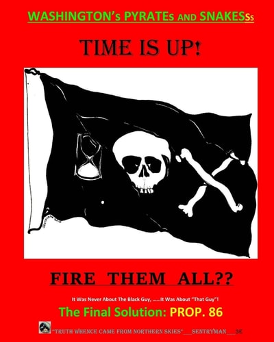 It Was Never About The Black Guy, It Was About "That Guy"! And Washington's Pyrates and Snakesss. The Final Solution - FIRE THEM ALL Time Has Run Out! The ONLY Hope: Prop. 86