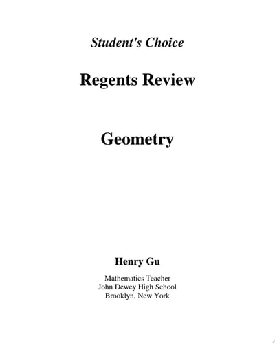 Student's Choice Regents Review Geometry