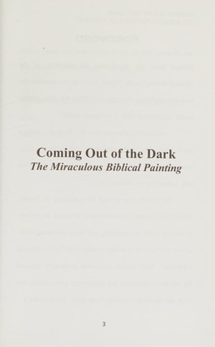 Coming Out of the Dark The Miraculous Biblical Painting